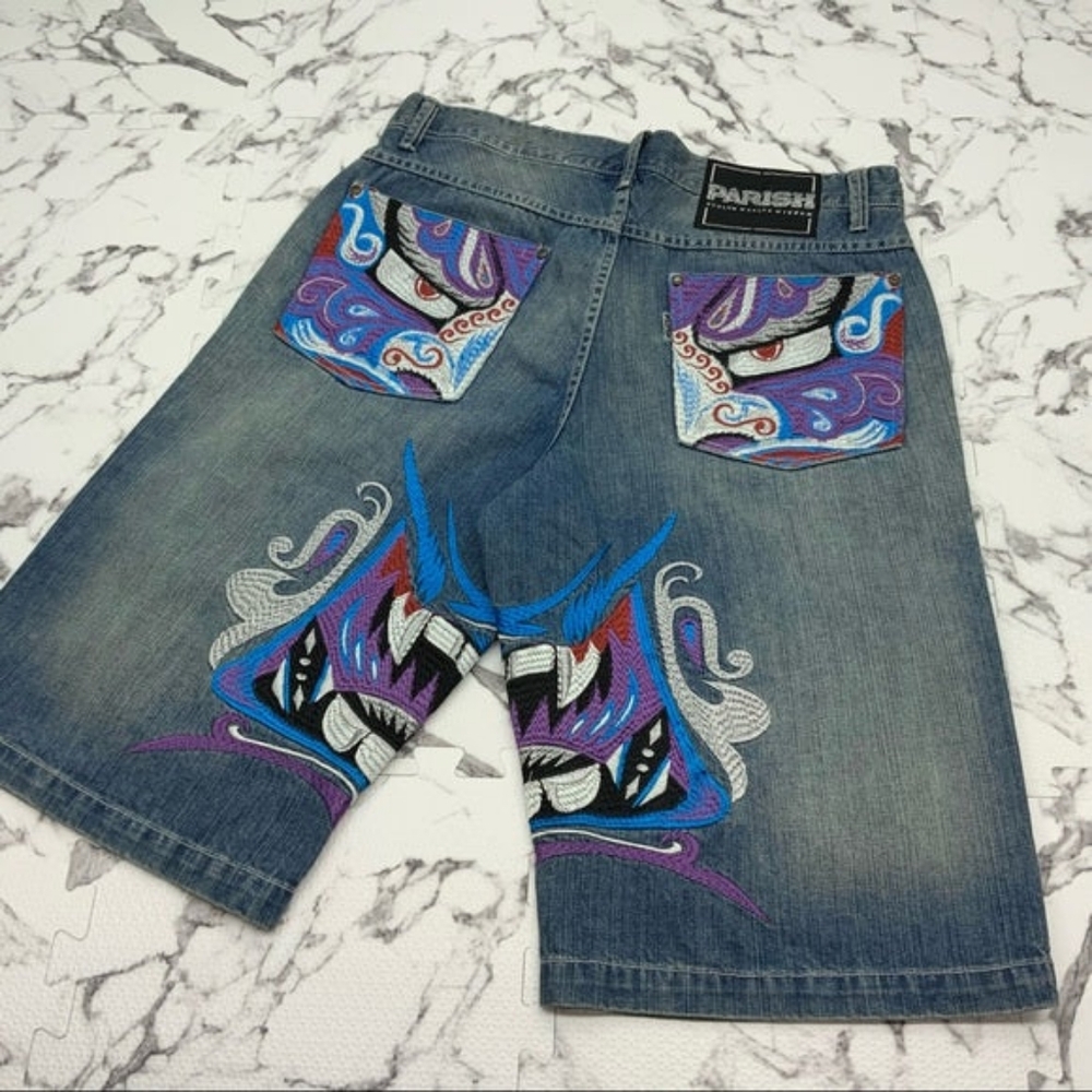 Men's Parish Mid Blue Casual Denim Shorts NWT